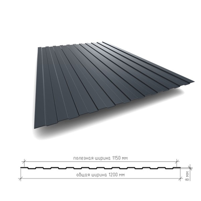 Профнастил С8 0,4 односторонний глянец