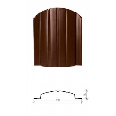 Металлический штакетник «ВЕРСАЛЬ», покрытие полиэстер, одностороннее глянцевое