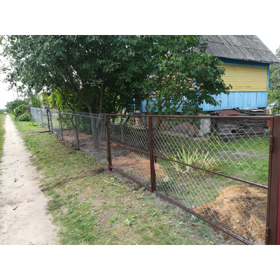 Оцинкованная сетка рабица для забора д. 1,6 высотой 1,8 м